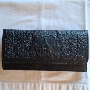 Loungefly Black Embossed Skull Wallet